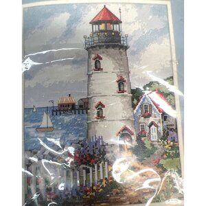 Lighthouse Pointe Counted Cross Stitch Kit By Dimensions 13"x16" Design By Edie